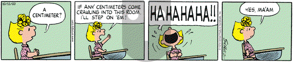 Peanuts on Thursday October 12, 2000 Comic Strip
