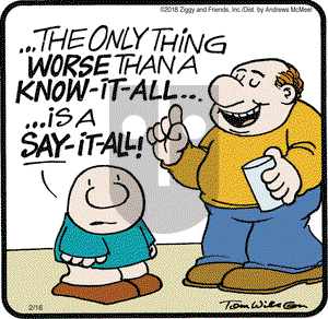 Ziggy on Friday February 16, 2018 Comic Strip