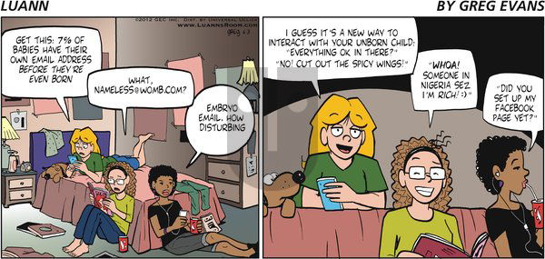 Luann on Sunday June 3, 2012 Comic Strip