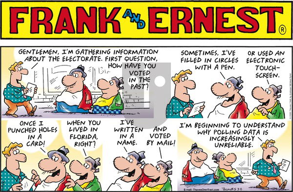 Frank and Ernest on Sunday March 8, 2020 Comic Strip