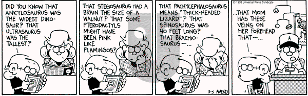 FoxTrot on Friday March 5, 1993 Comic Strip