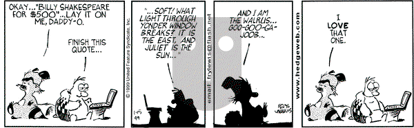 Over the Hedge on Sunday February 21, 1999 Comic Strip