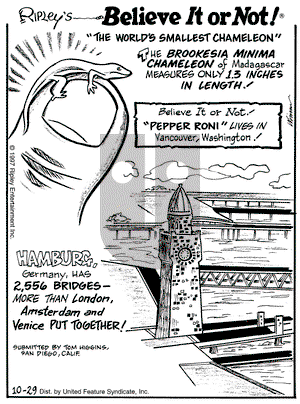 Ripley's Believe It or Not on Wednesday October 29, 1997 Comic Strip