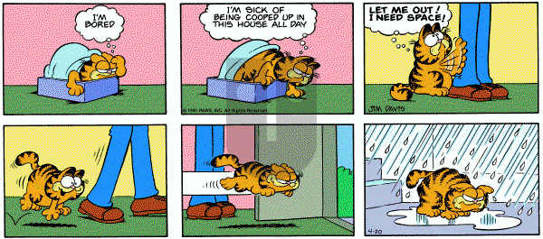 Garfield on Sunday April 20, 1980 Comic Strip