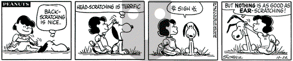 Peanuts on Saturday November 22, 1958 Comic Strip
