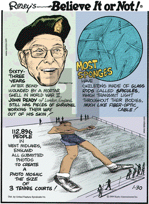 Ripley's Believe It or Not on Friday January 30, 2009 Comic Strip