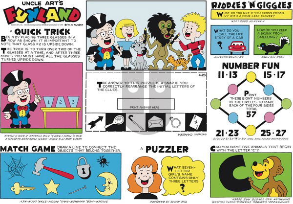 Uncle Art's Funland on Sunday April 28, 2024 Comic Strip