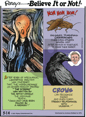 Ripley's Believe It or Not on Friday May 14, 2021 Comic Strip