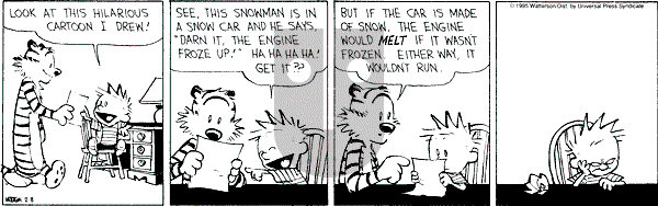 Calvin and Hobbes - Wednesday February 8, 1995 Comic Strip