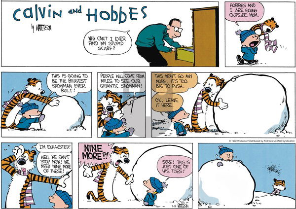 Calvin and Hobbes - Sunday January 9, 2022 Comic Strip