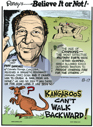 Ripley's Believe It or Not on Monday August 17, 2009 Comic Strip