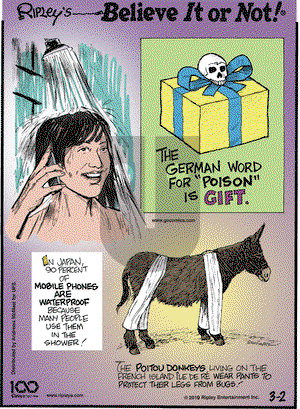 Ripley's Believe It or Not on Saturday March 2, 2019 Comic Strip