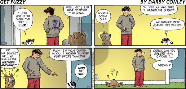 Get Fuzzy on Sunday March 19, 2000 Comic Strip