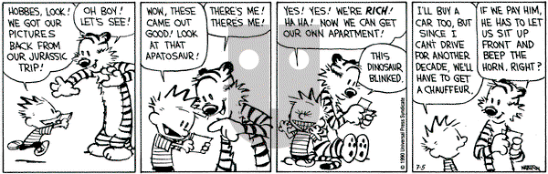 Calvin and Hobbes on Thursday July 5, 1990 Comic Strip