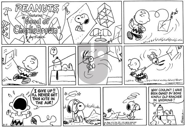 Peanuts on Sunday March 7, 1976 Comic Strip