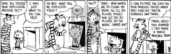 Calvin and Hobbes - Tuesday January 9, 1990 Comic Strip
