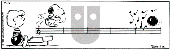Peanuts on Monday November 12, 1990 Comic Strip