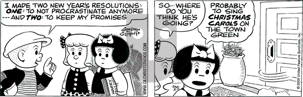Nancy on Tuesday January 2, 2001 Comic Strip