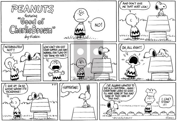 Peanuts on Sunday August 27, 1967 Comic Strip