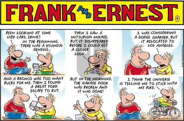Frank and Ernest on Sunday September 10, 2017 Comic Strip