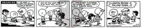 Peanuts on Tuesday April 29, 1952 Comic Strip