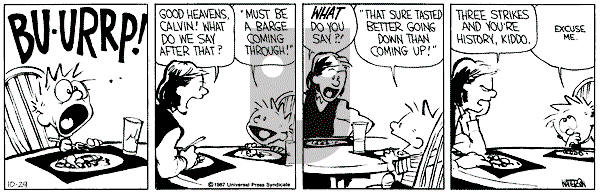 Calvin and Hobbes - Thursday October 29, 1987 Comic Strip
