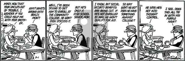 Doonesbury on Monday March 1, 1982 Comic Strip