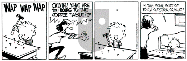 Calvin and Hobbes on Friday December 27, 1985 Comic Strip