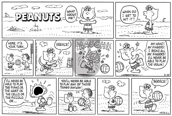 Peanuts on Sunday June 30, 1991 Comic Strip