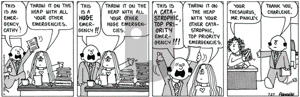 Cathy Classics on Wednesday July 27, 1983 Comic Strip