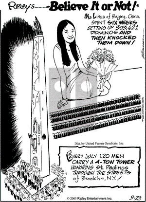 Ripley's Believe It or Not on Monday September 29, 2003 Comic Strip