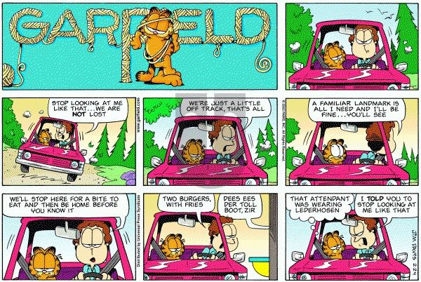Garfield - Sunday February 24, 2002 Comic Strip