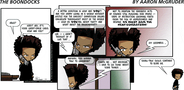 The Boondocks on Sunday November 6, 2011 Comic Strip