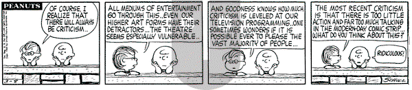 Peanuts on Thursday March 8, 1962 Comic Strip