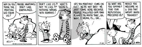 Calvin and Hobbes on Wednesday September 28, 1988 Comic Strip