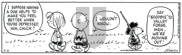 Peanuts on Saturday May 31, 1997 Comic Strip