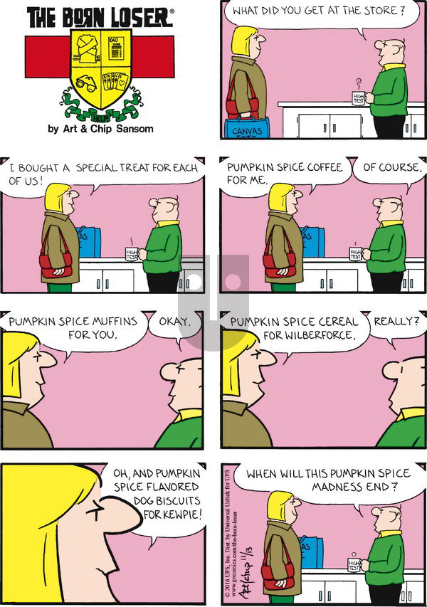 The Born Loser on Sunday November 13, 2016 Comic Strip