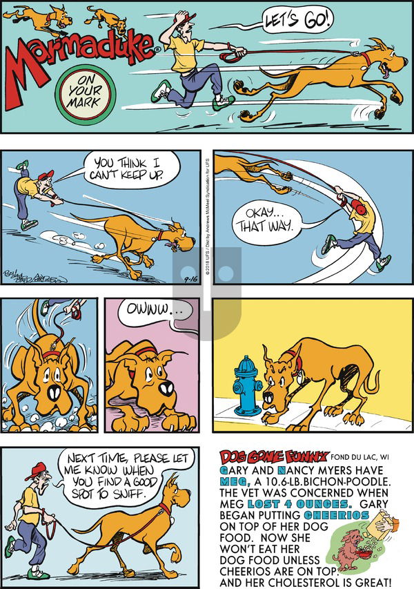 Marmaduke on Sunday September 16, 2018 Comic Strip