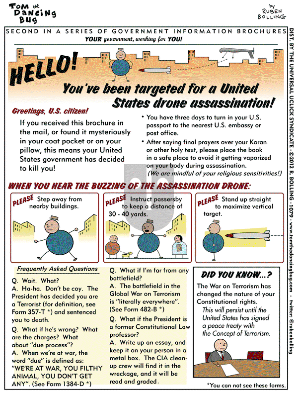 Tom the Dancing Bug on Friday March 16, 2012 Comic Strip