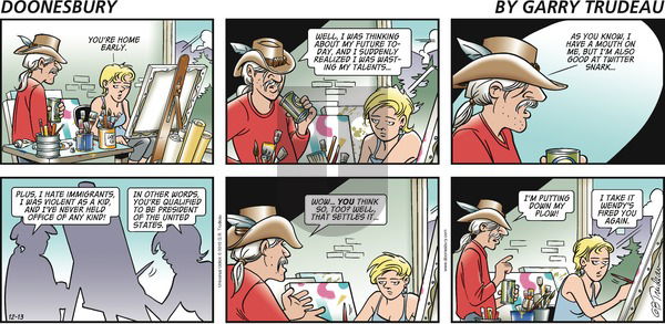 Doonesbury on Sunday December 13, 2015 Comic Strip