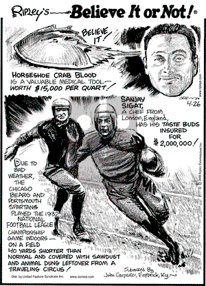 Ripley's Believe It or Not on Saturday April 26, 2008 Comic Strip