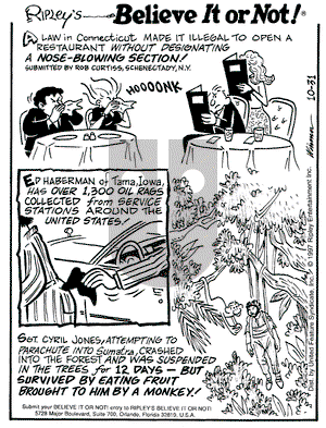 Ripley's Believe It or Not on Wednesday February 25, 1998 Comic Strip