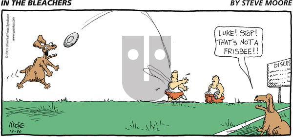 In the Bleachers on Sunday December 30, 2001 Comic Strip