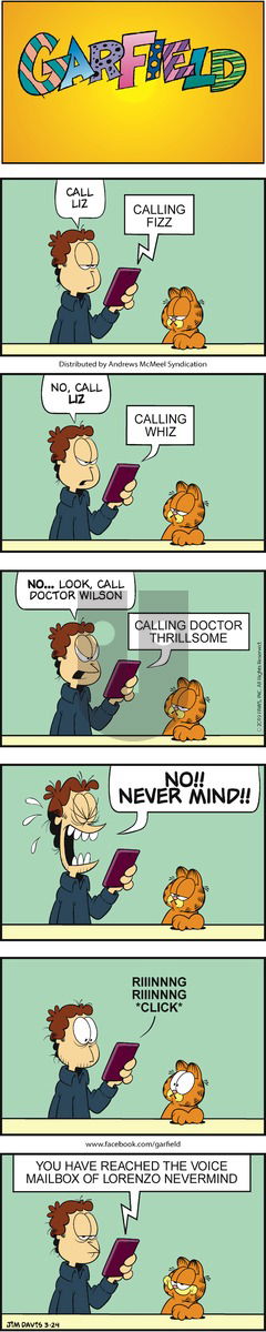 Garfield on Sunday March 24, 2019 Comic Strip