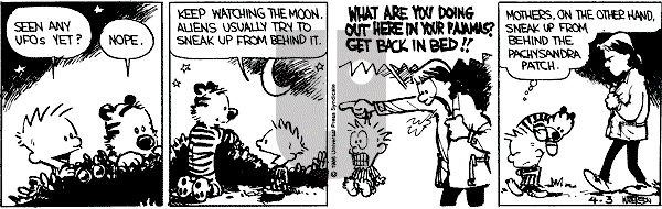 Calvin and Hobbes - Thursday April 3, 1986 Comic Strip