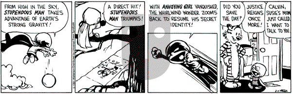 Calvin and Hobbes on Friday February 15, 1991 Comic Strip