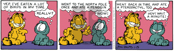 Garfield - Saturday January 13, 1996 Comic Strip