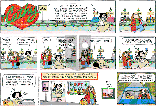 Cathy Classics - Sunday December 14, 2008 Comic Strip