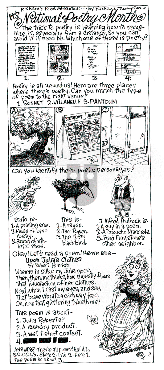 Richard's Poor Almanac on Monday April 4, 2016 Comic Strip