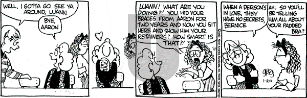 Luann on Wednesday January 20, 1993 Comic Strip